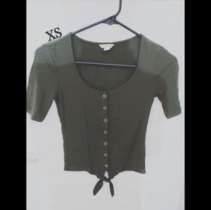 Aeropostale Tie-Front Bodycon Tee XS